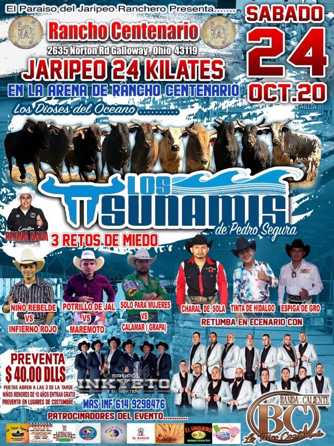 Event - Jaripeo 24K en Rancho Centenario con Los Tsunamis - Galloway, Ohio - October 24, 2020 | concert tickets