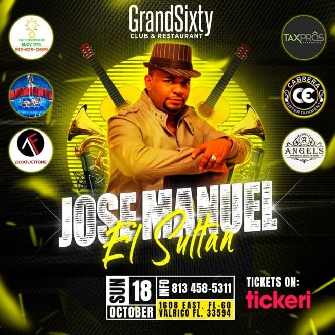Event - Jose Manuel "El Sultan De La Bachata" Tampa, Fl - Valrico, Florida - October 18, 2020 | concert tickets