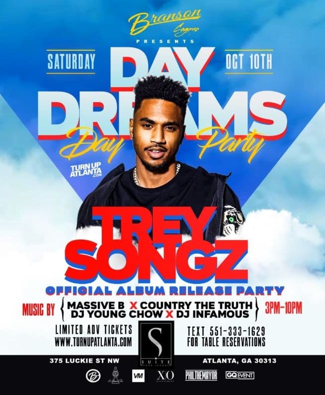 Event - Day Dream Day Party Trey Songz Official Album Release Party At Suite Food Lounge - Atlanta, Georgia - 10 de octubre de 2020 | concert tickets