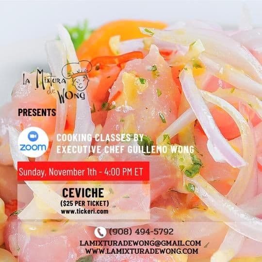 Event - "Peruvian Ceviche"  Zoom Cooking Class By Chef Wong (English Group) - Hamilton, New Jersey - 1 de noviembre de 2020 | concert tickets