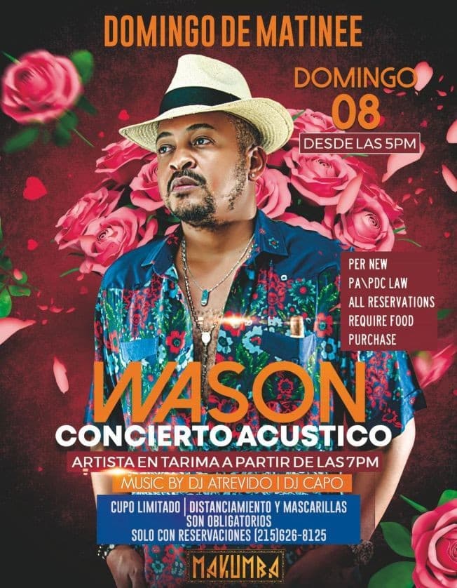 Event - Domingo de Matinee con Wason en Concierto Acustico en Vivo! - Philadelphia, Pennsylvania - November 8, 2020 | concert tickets