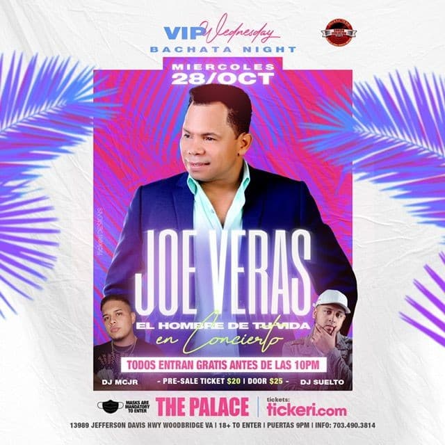 Event - Joe Veras - CONCIERTO EN VIVO - Woodbridge, Virginia - October 28, 2020 | concert tickets