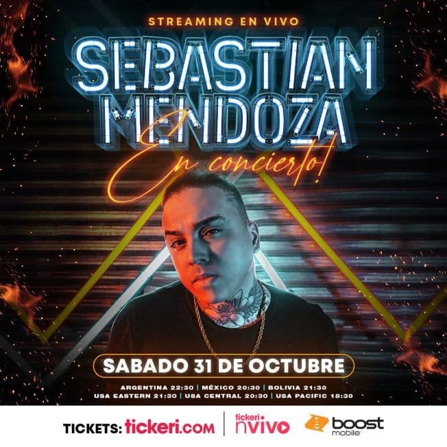 Event - Sebastian Mendoza en Concierto Virtual en Vivo! - Online, Online - October 31, 2020 | concert tickets