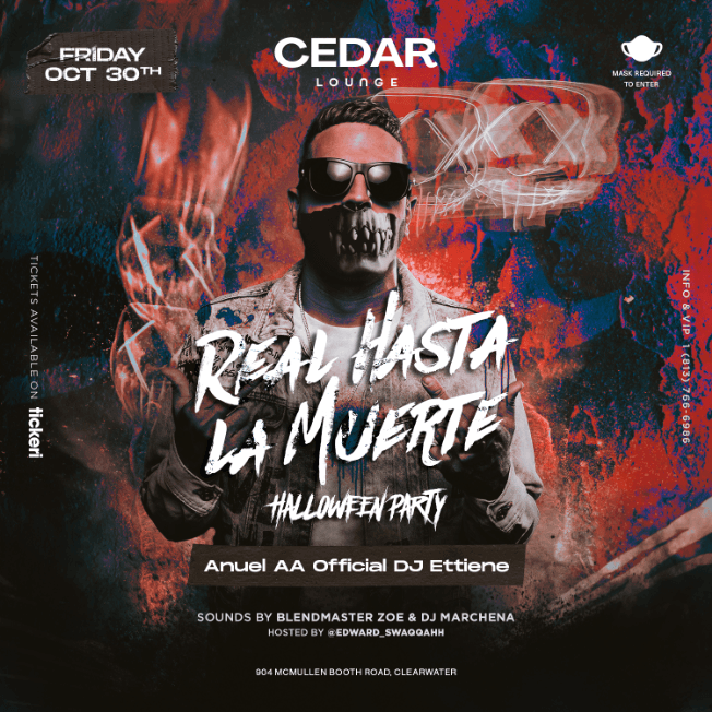 Event - Real Hasta La Muerte Halloween Party with Anuel AA Official - Clearwater, Florida - October 30, 2020 | concert tickets
