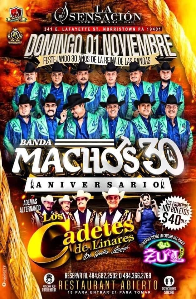 Event - BANDA MACHOS EN LA SENSACIÓN - Norristown, Pennsylvania - November 1, 2020 | concert tickets