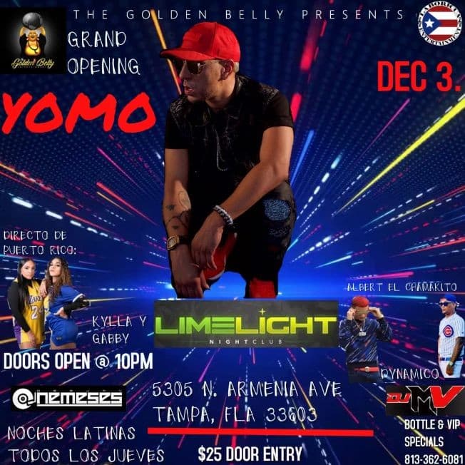 Event - YOMO - Tampa, Florida - 3 de diciembre de 2020 | concert tickets