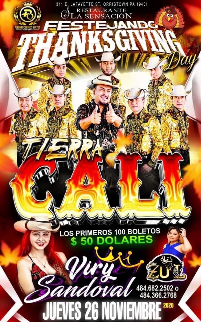 Event - TIERRA CALI VIRY SANDOVAL EN LA SENSACION - Norristown, Pennsylvania - November 26, 2020 | concert tickets