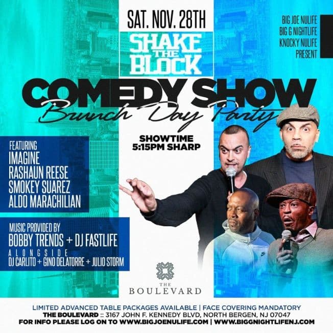 Event - Comedy Show Brunch Day Party DJ Bobby Trends Live At The Boulevard - North Bergen, New Jersey - November 28, 2020 | concert tickets