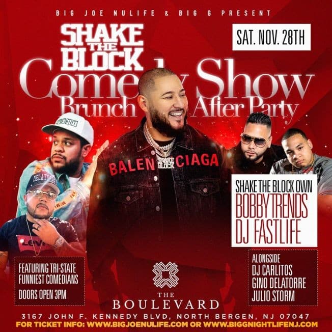 Event - Comedy Show Brunch Day Party DJ Bobby Trends Live At The Boulevard - North Bergen, New Jersey - November 28, 2020 | concert tickets