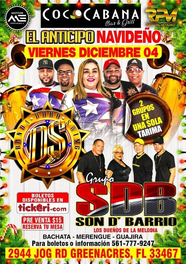 Event - Baile De Anticipo Navideno con Banda DS y Son D Barrio - Greenacres, Florida - December 4, 2020 | concert tickets