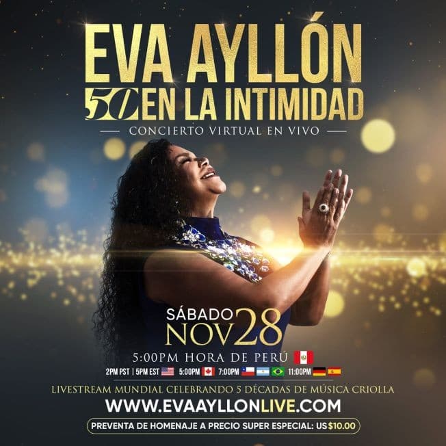 Event - Eva Ayllón "50 EN LA INTIMIDAD" Concierto Virtual en Vivo - Online, Online - November 28, 2020 | concert tickets
