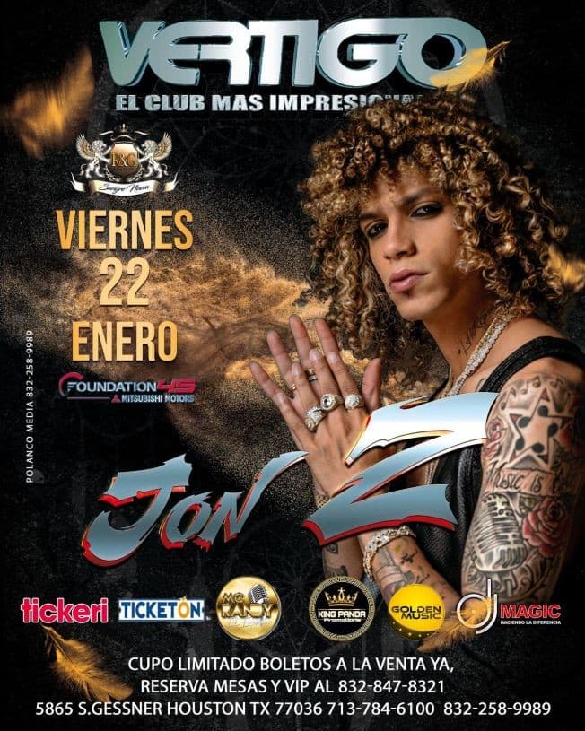 Event - Jon Z en Concierto en Vertigo Night Club! - Houston, Texas - 22 de enero de 2021 | concert tickets