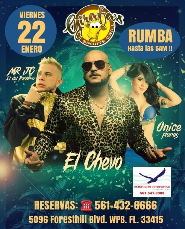 Event - El Chevo, Mr Jc y Onice Flores en West Palm Beach !! - West Palm Beach, Florida - January 22, 2021 | concert tickets