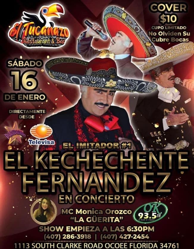 Event - El Imitador #1 El Kechechente Fernandez En Concierto - Ocoee, Florida - January 16, 2021 | concert tickets