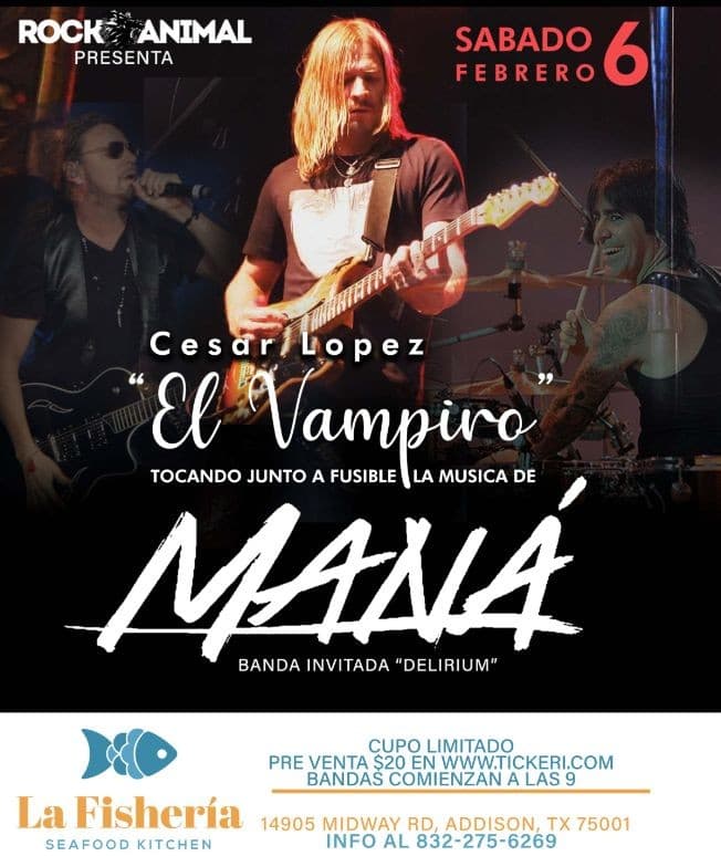 Event - La Musica de Mana con el Vampiro - Addison, Texas - 6 de febrero de 2021 | concert tickets