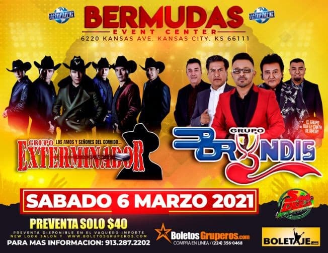 Event - Grupo Exterminador y Grupo Bryndis en Vivo en Kansas City - Kansas City, Kansas - 6 de marzo de 2021 | concert tickets