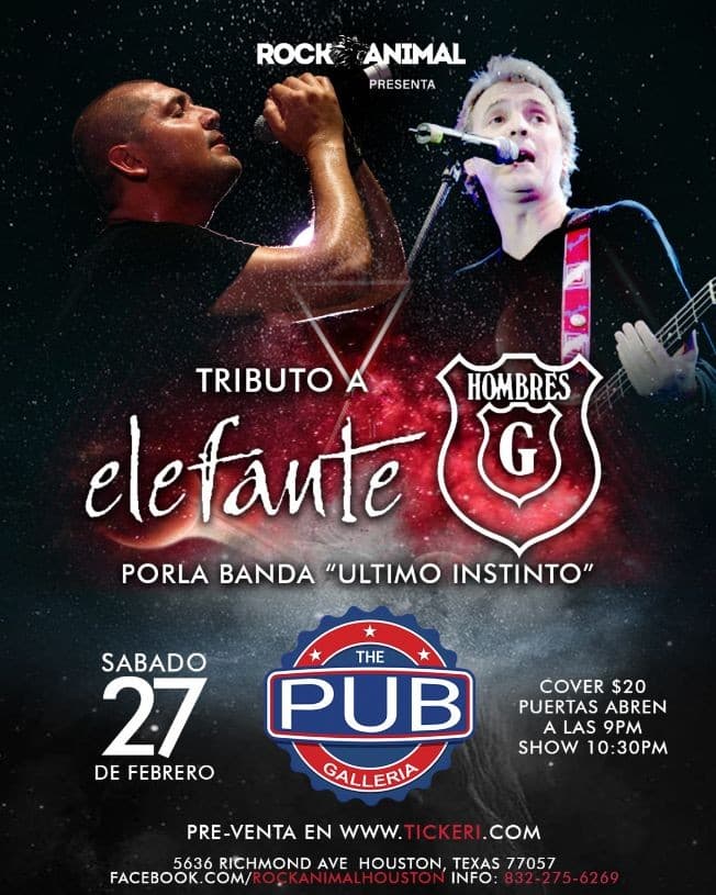 Event - Tributo a Elefante/Hombres G - Houston, Texas - Houston, Texas - February 27, 2021 | concert tickets