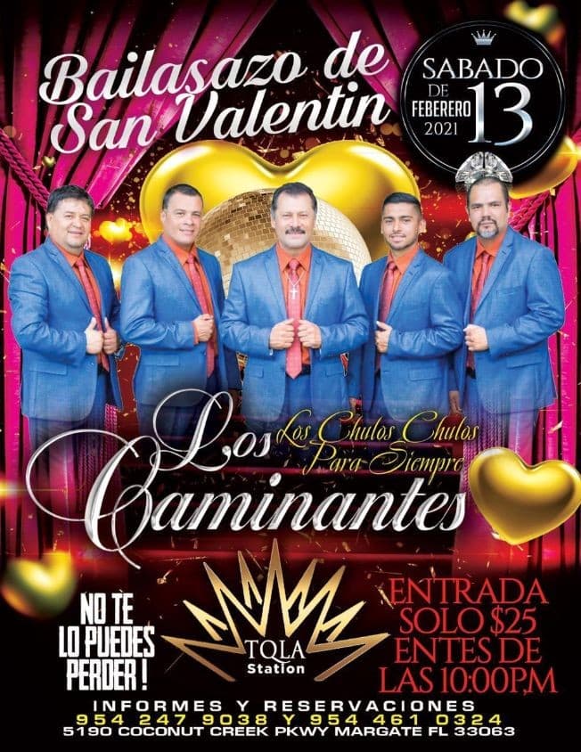 Event - Bailazo de San Valentin con Los Caminantes en Vivo! - Margate, Florida - February 13, 2021 | concert tickets