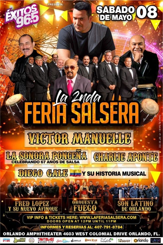 Event - La Segunda Feria Salsera con La Sonora Ponceña, Charlie Aponte, Victor Manuelle y muchos mas! - Orlando, Florida - May 8, 2021 | concert tickets