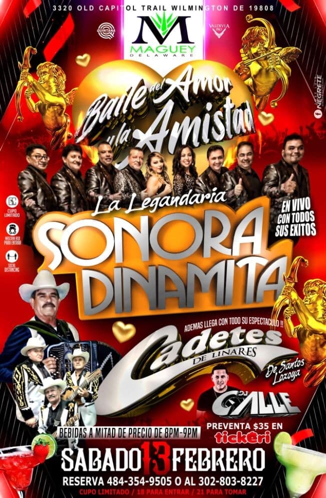 Event - La Sonora Dinamita y Los Cadetes de Linares - Wilmington, Delaware - 13 de febrero de 2021 | concert tickets