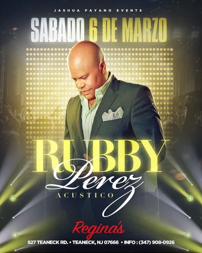 Event - RUBBY PEREZ EN CONCIERTO - TEANECK, New Jersey - March 6, 2021 | concert tickets