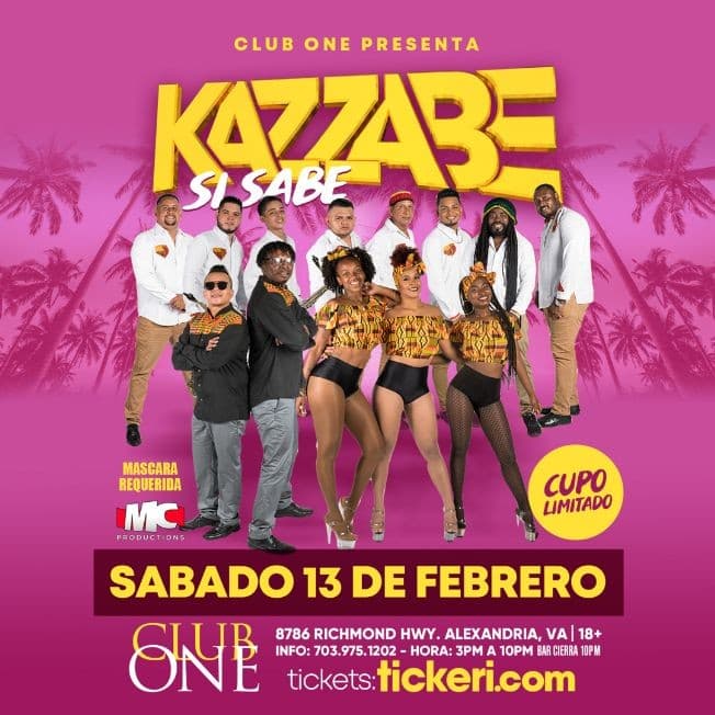 Event - Grupo Kazzabe Si Sabe en Vivo en Club One! - Alexandria, Virginia - February 13, 2021 | concert tickets