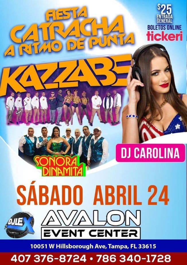 Event - Fiesta Catracha En Tampa ( Kazzabe/Dj Carolina/ Sonora Dinamita ) - Tampa, Florida - April 24, 2021 | concert tickets