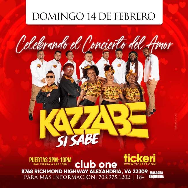 Event - Celebrando el Concierto del Amor con Kazzabe Si Sabe y La Internacional Sonora Dinamita! - Alexandria, Virginia - February 14, 2021 | concert tickets