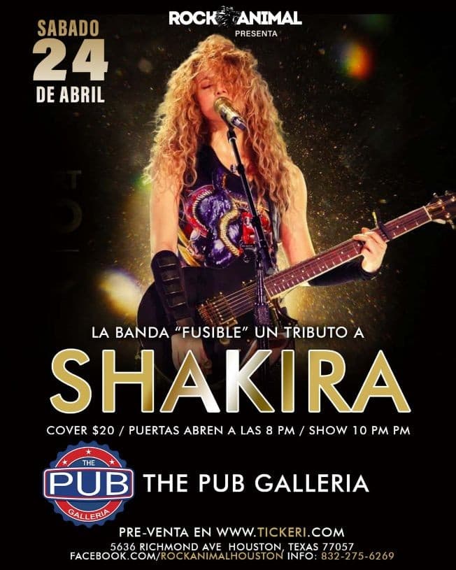 Event - Tributo a Shakira - Houston, Texas - Houston, Texas - April 24, 2021 | concert tickets