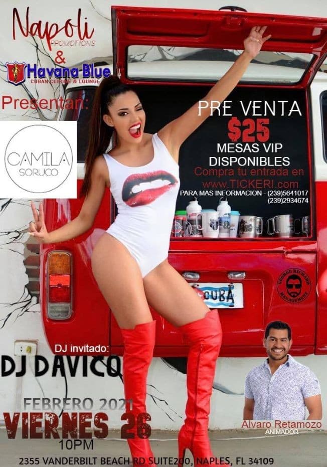 Event - CAMILA SORUCO Exclusive Show Naples - Naples, Florida - February 26, 2021 | concert tickets