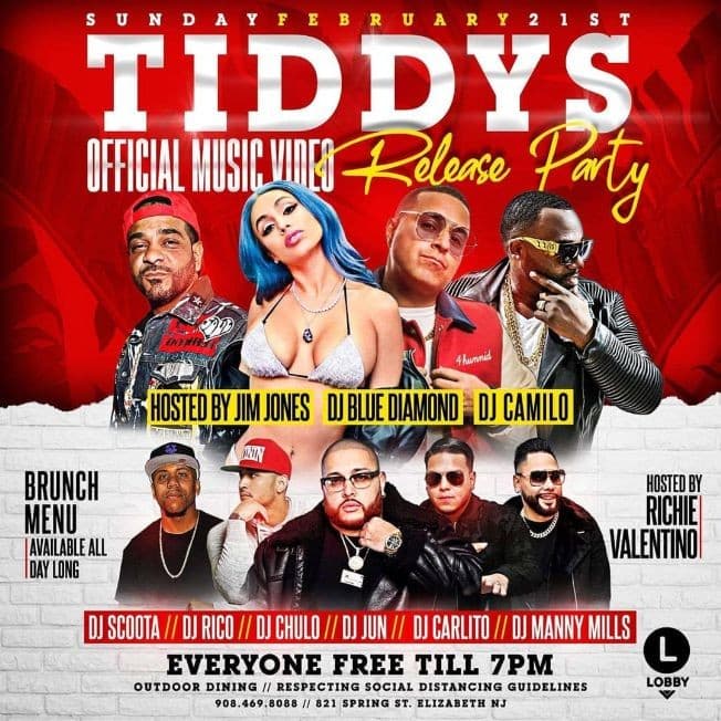 Event - Sunday Funday Tiddy Official Music Video Release Party Jim Jones Live With DJ Camilo At The Lobby - Elizabeth, New Jersey - 21 de febrero de 2021 | concert tickets