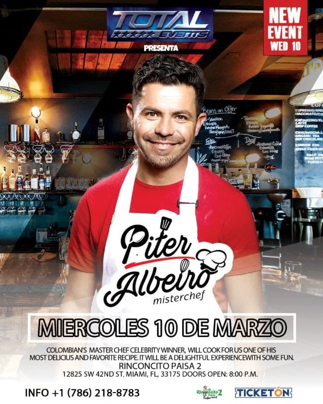 Event - Piter Albeiro Misterchef Delightful Experience - Miami, Florida - 10 de marzo de 2021 | concert tickets