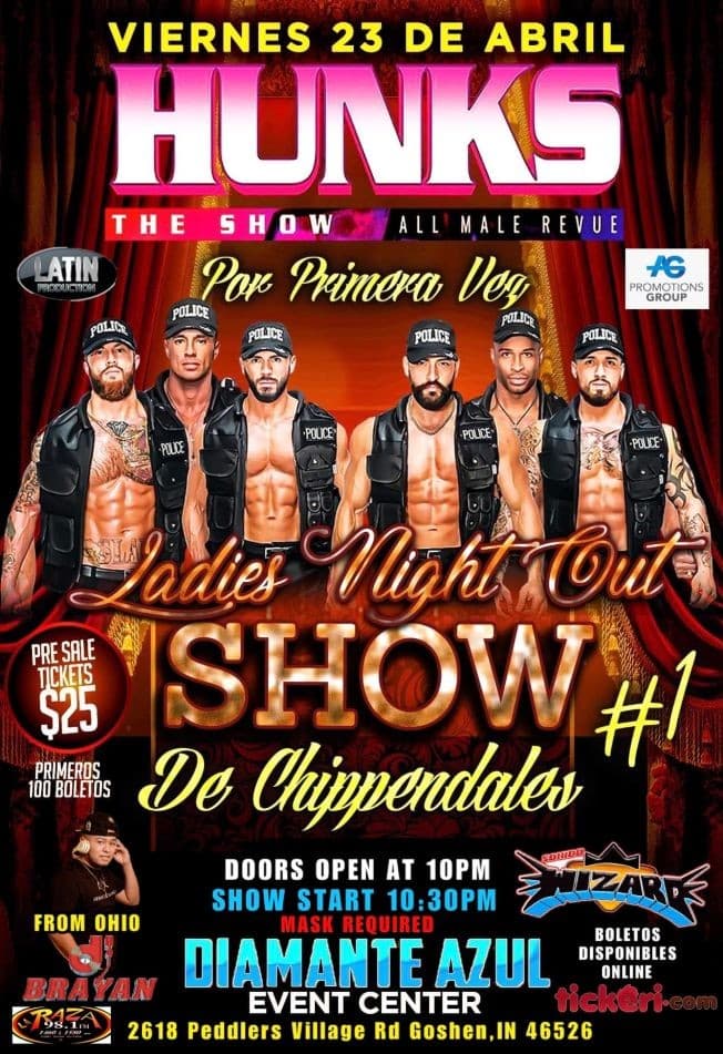 Event - Hunks the Show, Goshen IN - GOSHEN, IN - 23 de abril de 2021 | concert tickets