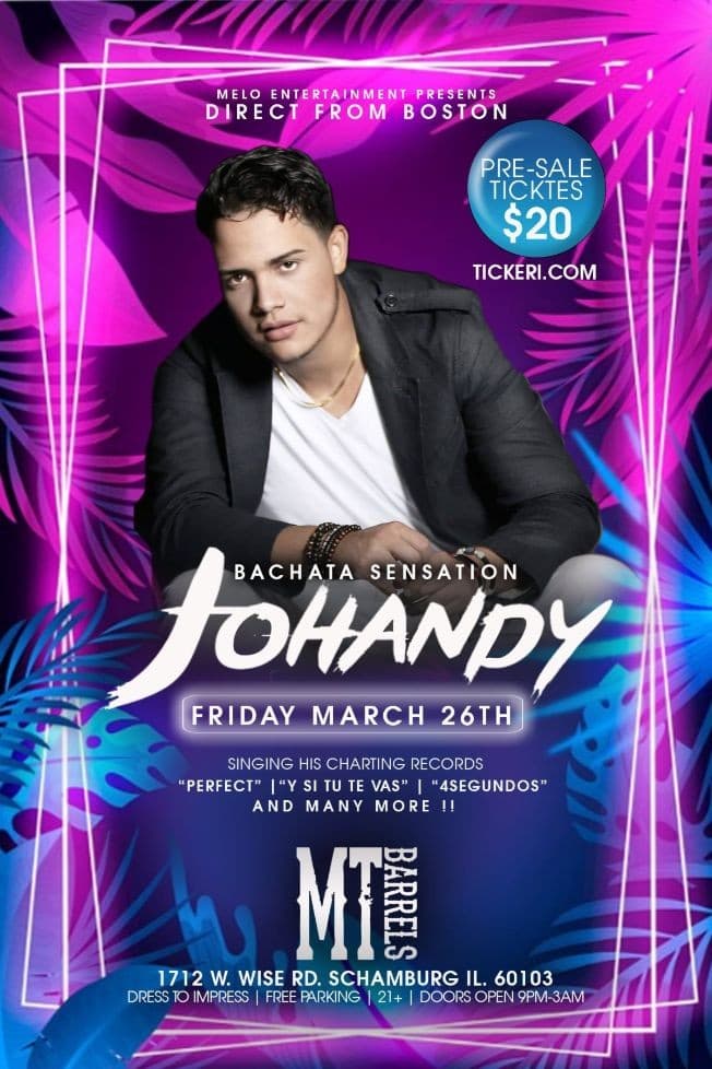Event - Bachata Sensation "Johandy" Live on Stage - Schaumburg, Illinois - 26 de marzo de 2021 | concert tickets