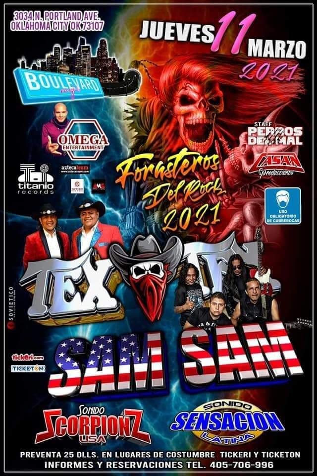 Event - Monstrous del Rock en Vivo Tex Tex y Sam Sam en Oklahoma!! - Oklahoma City, Oklahoma - March 11, 2021 | concert tickets