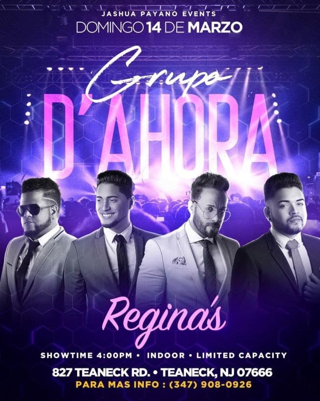 Event - GRUPO D’AHORA - TEANECK, New Jersey - March 14, 2021 | concert tickets
