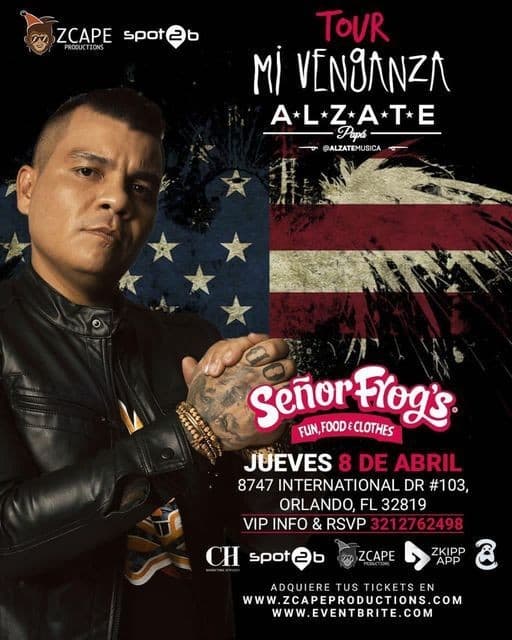 Event - TONIGHT ALZATE EN ORLANDO "MI VENGANZA TOUR" - Orlando, Florida - April 8, 2021 | concert tickets