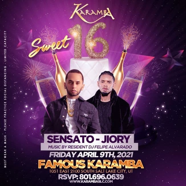 Event - Club Karamba presents Sweet 16th Anniversary: Sensato & Jiory Live! - Salt Lake City, Utah - April 9, 2021 | concert tickets
