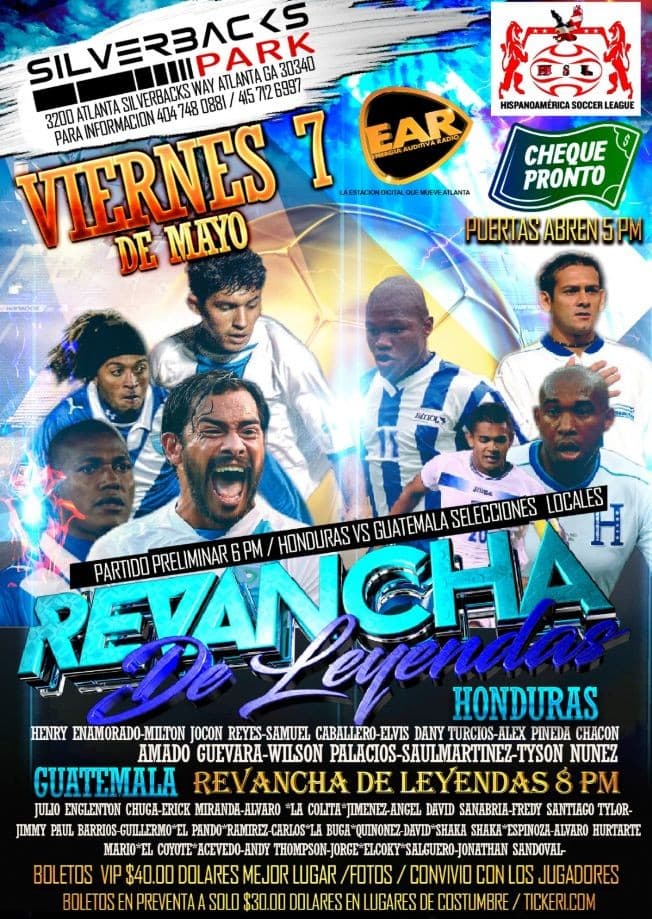 Event - Juego De Leyendas Guatemala VS Honduras  En Atlanta, GA - Atlanta, Georgia - May 7, 2021 | concert tickets
