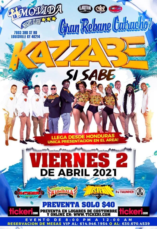 Event - Rebane Catracho con Kazzabe Lousville Ky - Louisville, Kentucky - April 2, 2021 | concert tickets