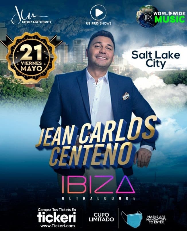 Event - Jean Carlos Centeno en Concierto! - Salt Lake City, Utah - May 21, 2021 | concert tickets