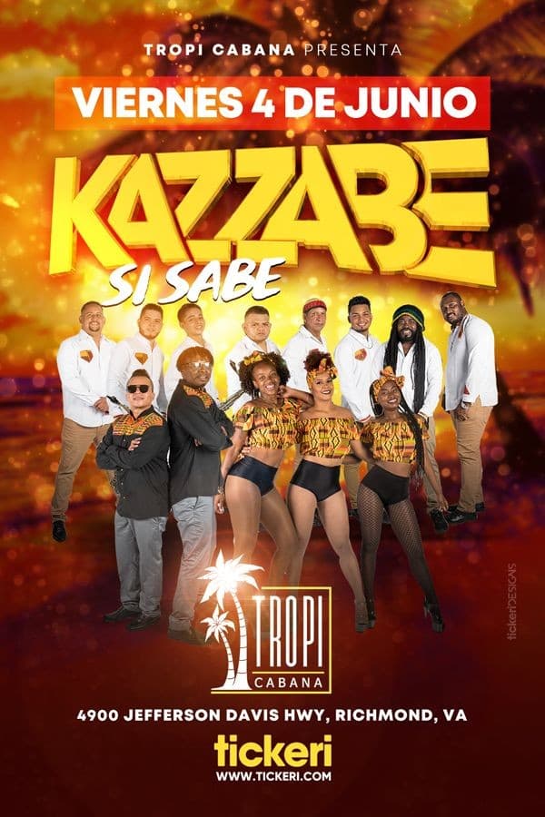 Event - Kazzabe Si Sabe en Tropi Cabana! - Richmond, Virginia - June 4, 2021 | concert tickets