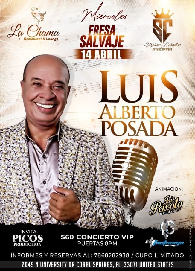 Event - Luis Alberto Posada en Vivo! - Coral Springs, Florida - April 14, 2021 | concert tickets