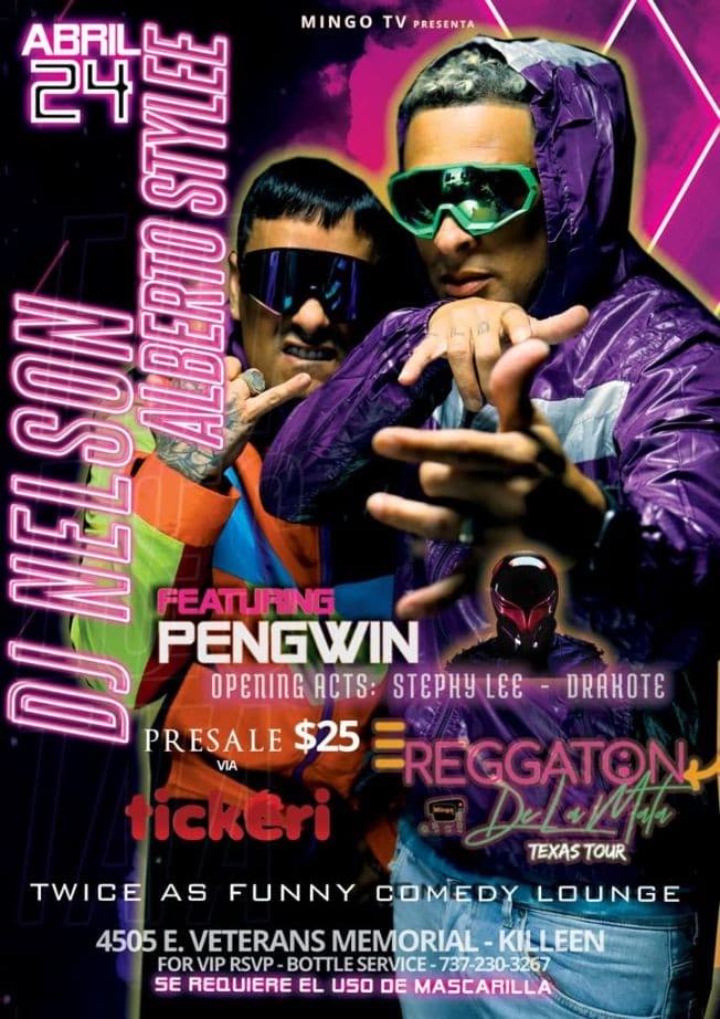Event - DJ Nelson Y Alberto Style Reggaeton De La Mata Texas Tour - KILLEEN - Killeen, Texas - April 24, 2021 | concert tickets