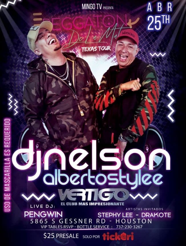 Event - DJ Nelson Y Alberto Style Reggaeton De La Mata Texas Tour - HOUSTON - Houston, Texas - April 25, 2021 | concert tickets