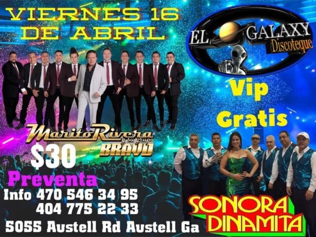 Event - Marito Rivera y su Grupo Bravo y La Sonora Dinamita en Vivo! - AUSTELL, Georgia - April 16, 2021 | concert tickets
