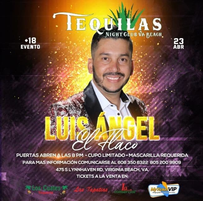 Event - Luis Angel El Flaco en Concierto! - Virginia Beach, Virginia - April 23, 2021 | concert tickets