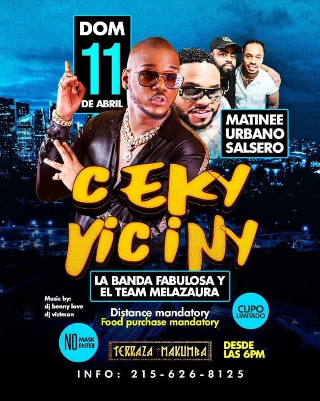 Event - Matinee Urbano Salsero con Ceky Viciny en Vivo! - Philadelphia, Pennsylvania - April 11, 2021 | concert tickets
