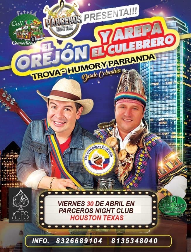 Event - Trova, Humor Y Parranda- El Orejon Trovador y Arepa El Culebrero en Houston Texas! - Houston, Texas - 30 de abril de 2021 | concert tickets