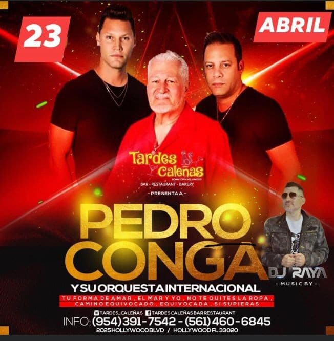 Event - PEDRO CONGA EN TARDES CALENAS HOLLYWOOD FL - Hollywood, Florida - April 23, 2021 | concert tickets